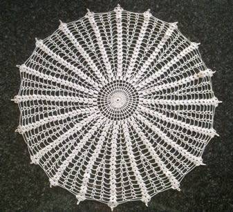 Pretty large cotton crochet doilie 46cm
