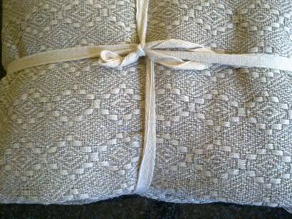 Cream & fawn 100% Cotton throw / bedspread 170 x 300cm