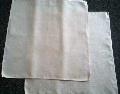 Two large vintage linen dinner serviettes