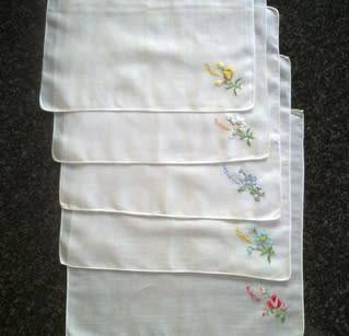 Days of the week vintage lawn cotton ladies hankies