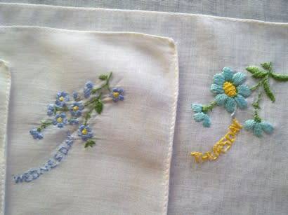 Days of the week vintage lawn cotton ladies hankies
