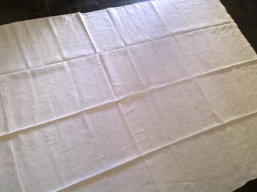 Antique white slub linen top sheet