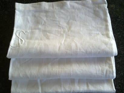 Antique white slub linen top sheet
