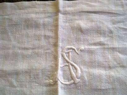 Antique white slub linen top sheet
