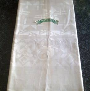 Exquisite large antique Irish Damask linen tablecloth 2.4m