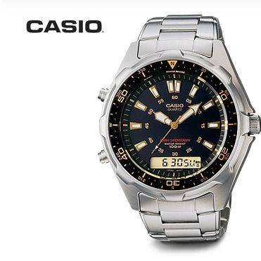 BRAND NEW Casio Marine Gear Collection Stainless Steel Chronograph Alarm 100M Mens Watch
