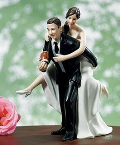 Rugby Wedding Cake Topper - Bride and Groom