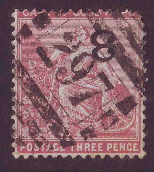 CAPE of GOOD HOPE  - 1880 3d with inverted surcharge   Wmk Crown CC