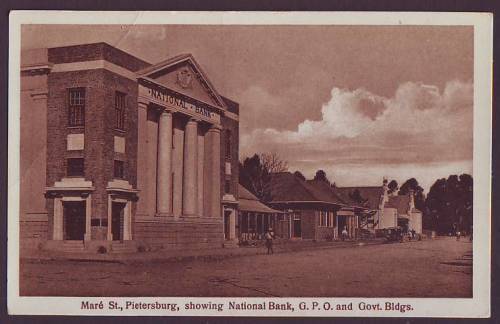 UNION - Black & white postcard early 19th with `PIETERSBURG`pmk very fine used