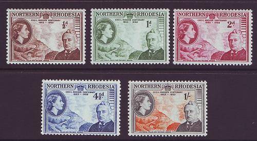 NORTHERN RHODESIA  -  1953 RHODES CENTENARY  COMPLETE SET  **UM**