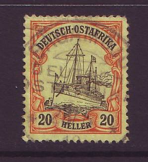 GERMAN COLONIES - GERMAN EAST AFRICA 1905   20 Heller  black and red VF Used
