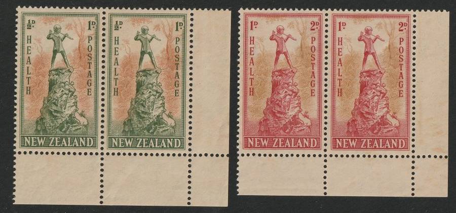 NEW ZEALAND - 1945 Health Stamps issue Complete set in corner pairs **UM**