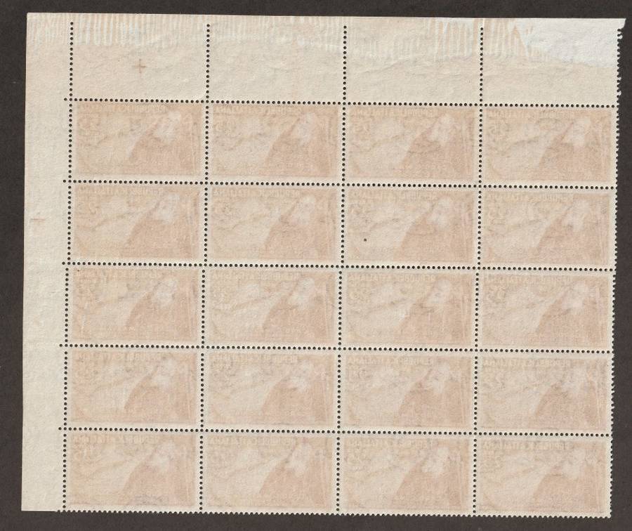ITALY -  1952 Cardinal Massaia Issue  Stunning marginal block of 20 **MNH**