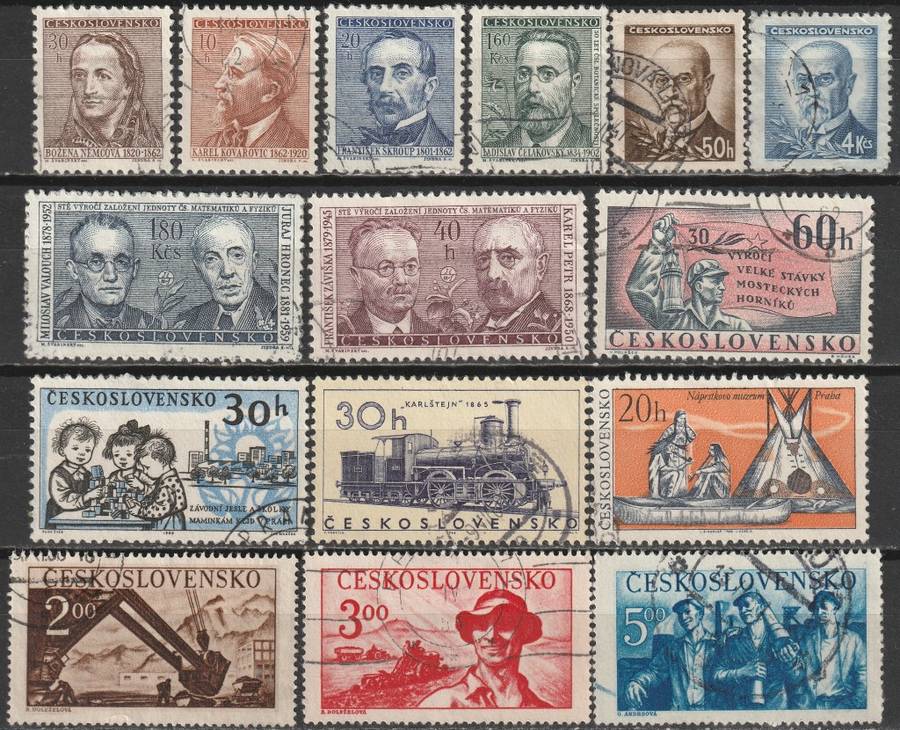 BULKLOT SALE - CZECHOSLOVAKIA Part sets and commemorative Issues (130 stamps) VF USED