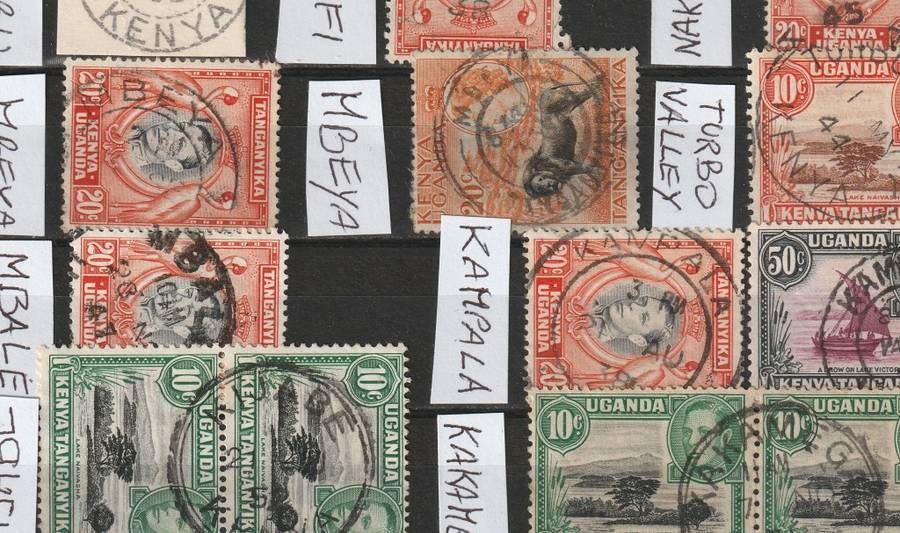 Kenya Uganda & Tanganyika - Very nice postmarks selection