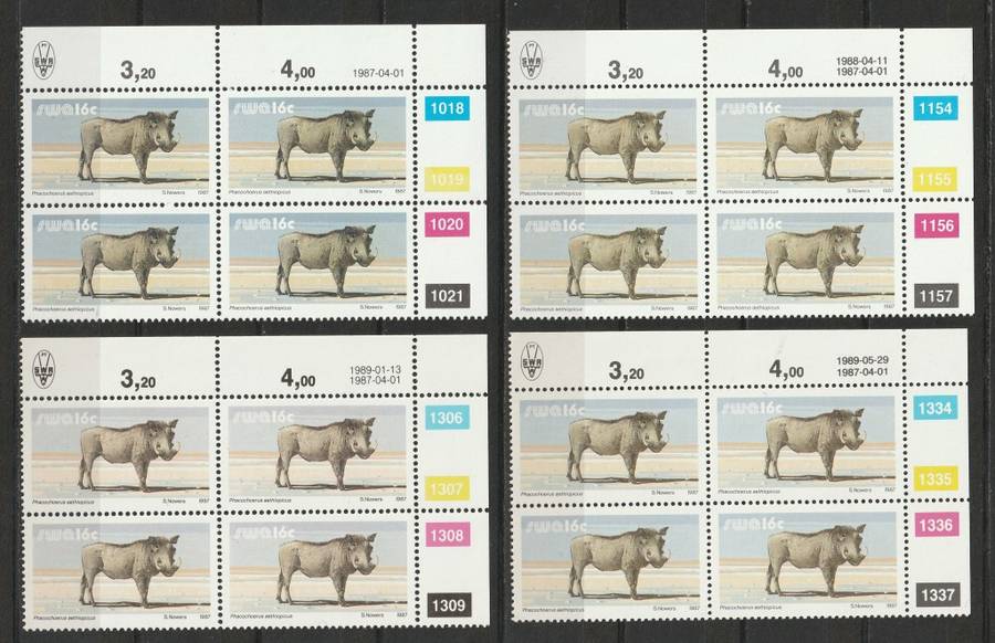 SWA -  3rd definitive Issue Complete set in 61 control blocks of four including all reprints **MNH**