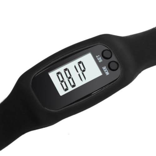 Digital LCD Pedometer Calorie Counter Run Step Walking Distance Watch Black