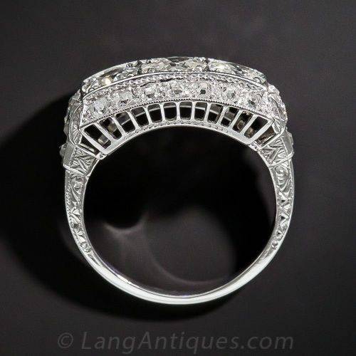Vintage White Topaz 925 Silver Ring  Size 10