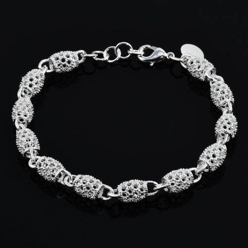 Gorgeous Women's Silver Charm Chain Bangle Bracelet