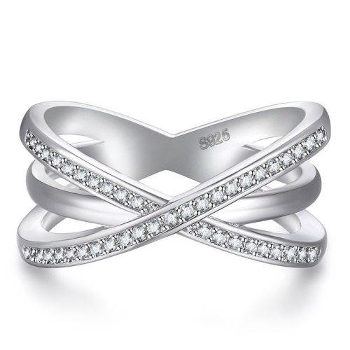 925 Sterling Silver Infinity Crystal Ring