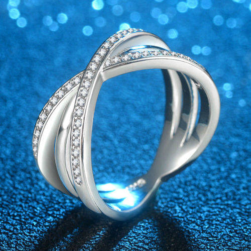 925 Sterling Silver Infinity Crystal Ring