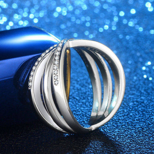 925 Sterling Silver Infinity Crystal Ring
