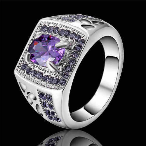 Luxury Size 8 Amethyst Gold Filled Rings