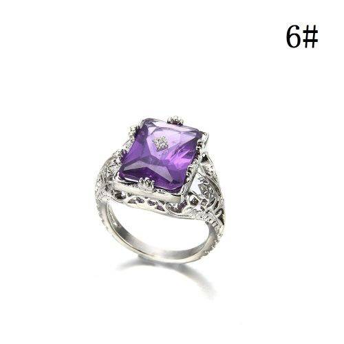 Princess 5.2CT Cut Amethyst Silver Ring