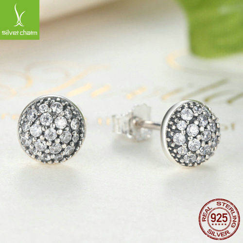 Authentic 925 Silver Dazzling Droplets Clear CZ Stud Earrings