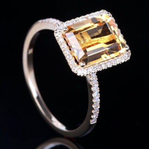 Delicate Silver Citrine Ring