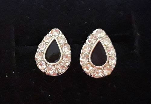 Teardrop Black Onyx Stud Earrings