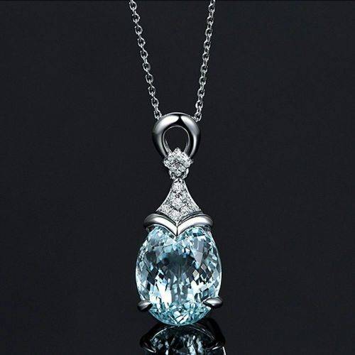 Aquamarine Jewelry Pendant Necklace