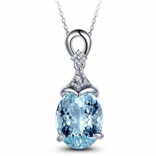 Aquamarine Jewelry Pendant Necklace