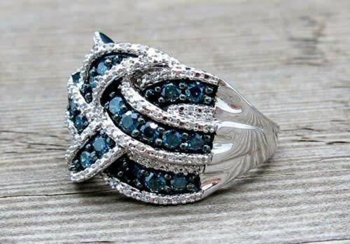 Chic Blue Sapphire Silver Ring