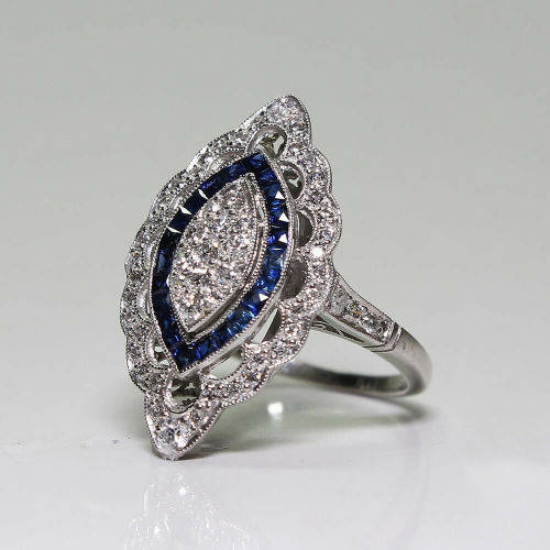 Antique Edwardian Silver CZ Ring