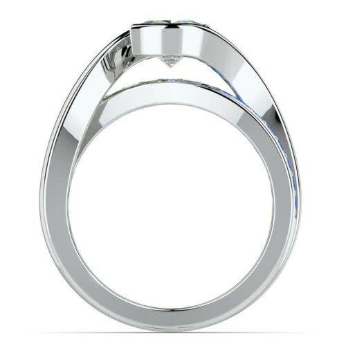 Elegant Silver White Blue Sapphire CZ Ring