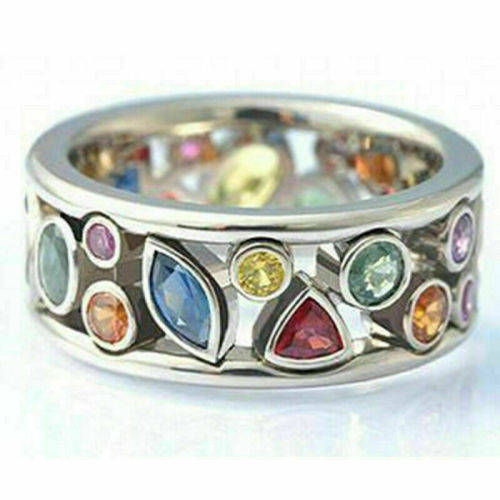 Silver Citrine Multi-Color Ring
