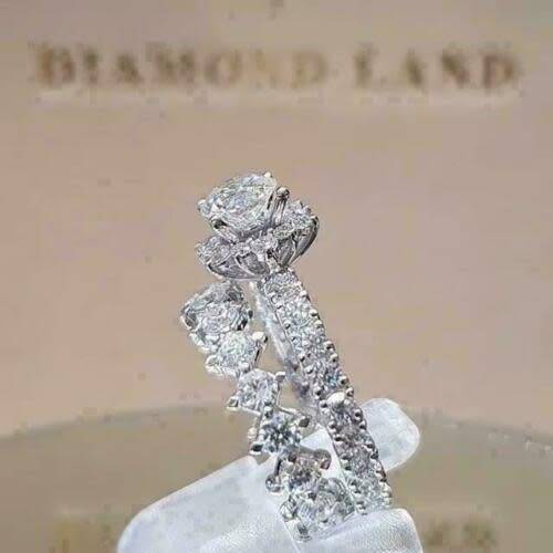 Georgeous Silver Bold Daimond CZ Ring Set Sizes 8-9