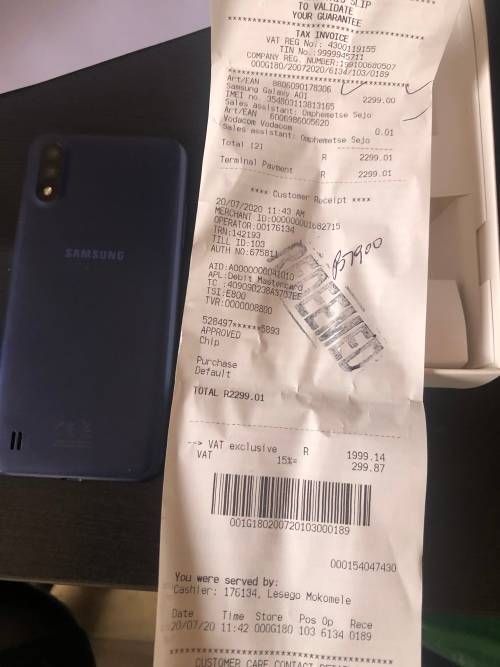 Samsung A01 (liquid damage)