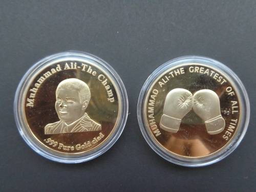 MUHAMMAD ALI-The Greatest Boxer GOLD Plated special 38mm coins