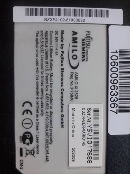 Fujitsu Siemens Amilo xi 2528 Laptop **Please Read