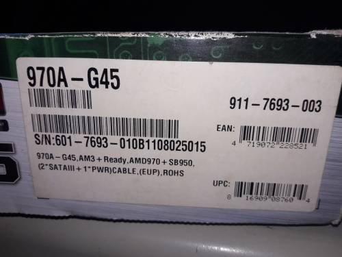 MSI 970A-G45 Am3+ Motherboard (Please Read first)