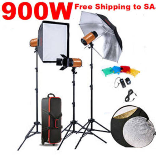 900w Pro Studio Strobe Photo Flash Light lighting softbox Umbrella kit Free shipping by EMS Express