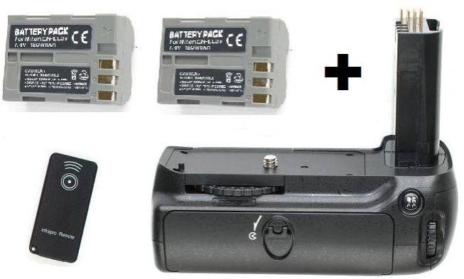NEW! Battery Grip for NIKON D80 D90 Cameras w/ IR Remote  + 2 EN-EL3E Batterie FREE SHIPPING!!!