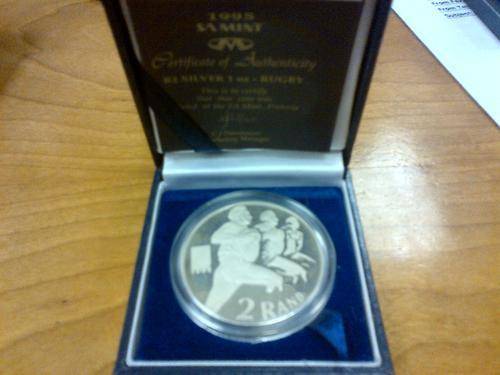 Silver R2 Proof 1995 Rugby World Cup Coin - Crazy Wednesday R1 start