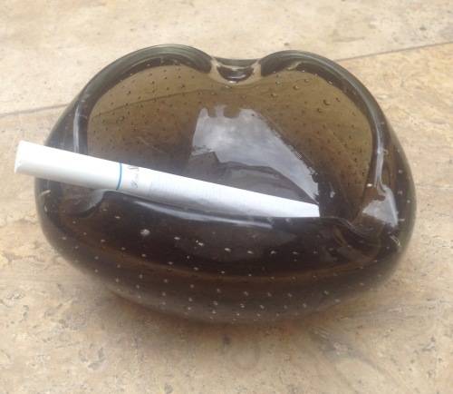 small murano heavy glass ashtray