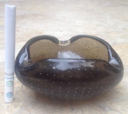 small murano heavy glass ashtray