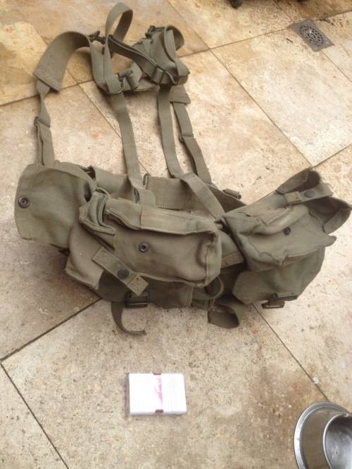 vintage army satchel with back straps