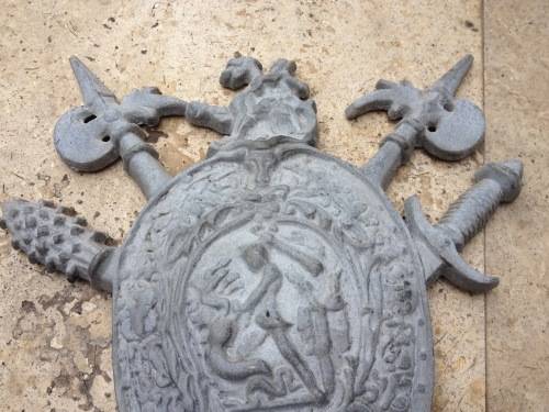 coat of arms , Aluminium family crest wall hanging vintage , made in Japan