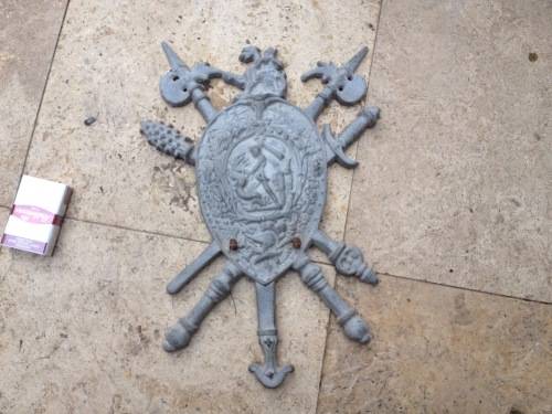 coat of arms , Aluminium family crest wall hanging vintage , made in Japan